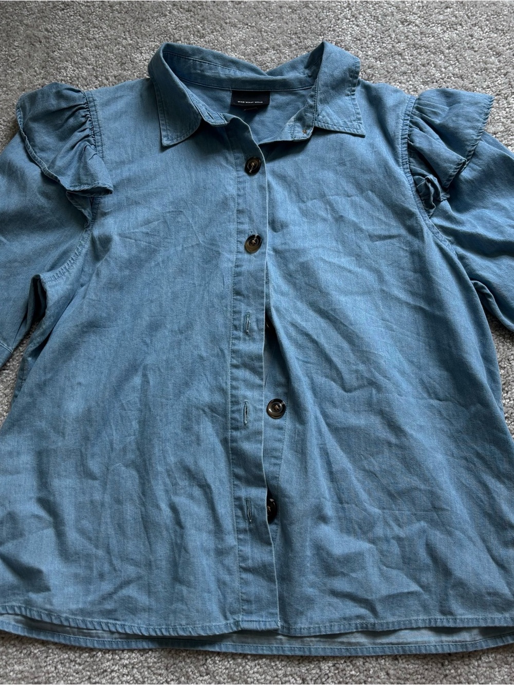 Who What Wear Light Blue Chambray Shirt